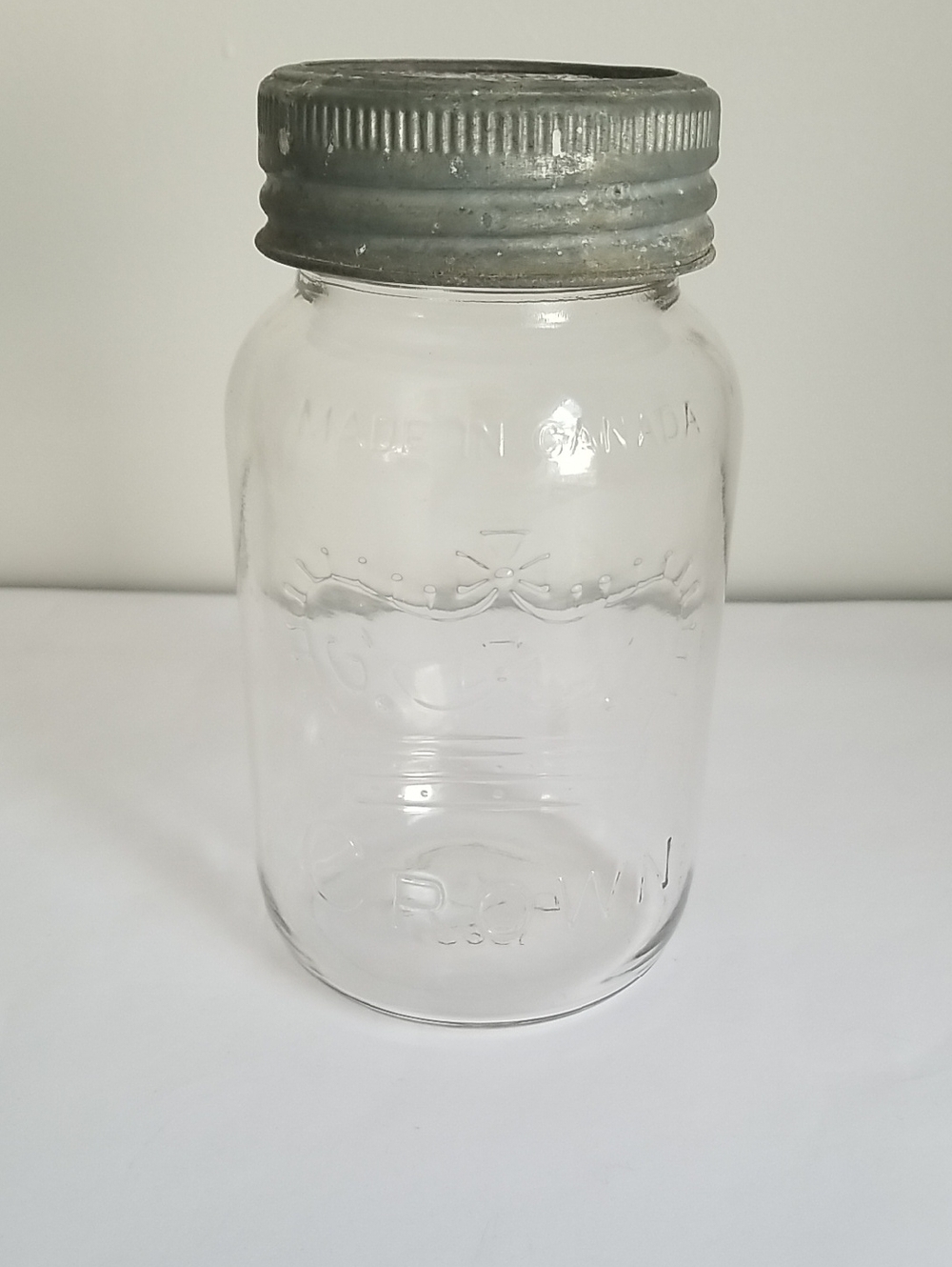 1960'S Crown Mason Jar Made In Canada
